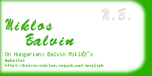 miklos balvin business card